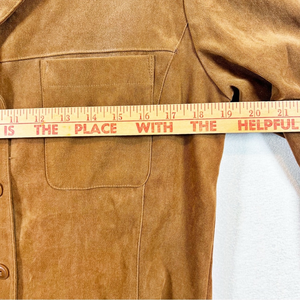 Express Vintage Faux Leather Button Down Top Women's M Long Sleeve Western Boho - Picture 6 of 11